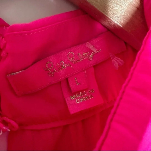Lilly Pulitzer Hot Pink Kristine Halter Top Size Large - Picture 6 of 9